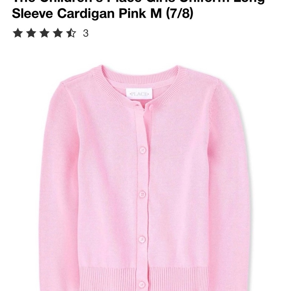 The Children's Place Light Pink Button-Front Cardigan